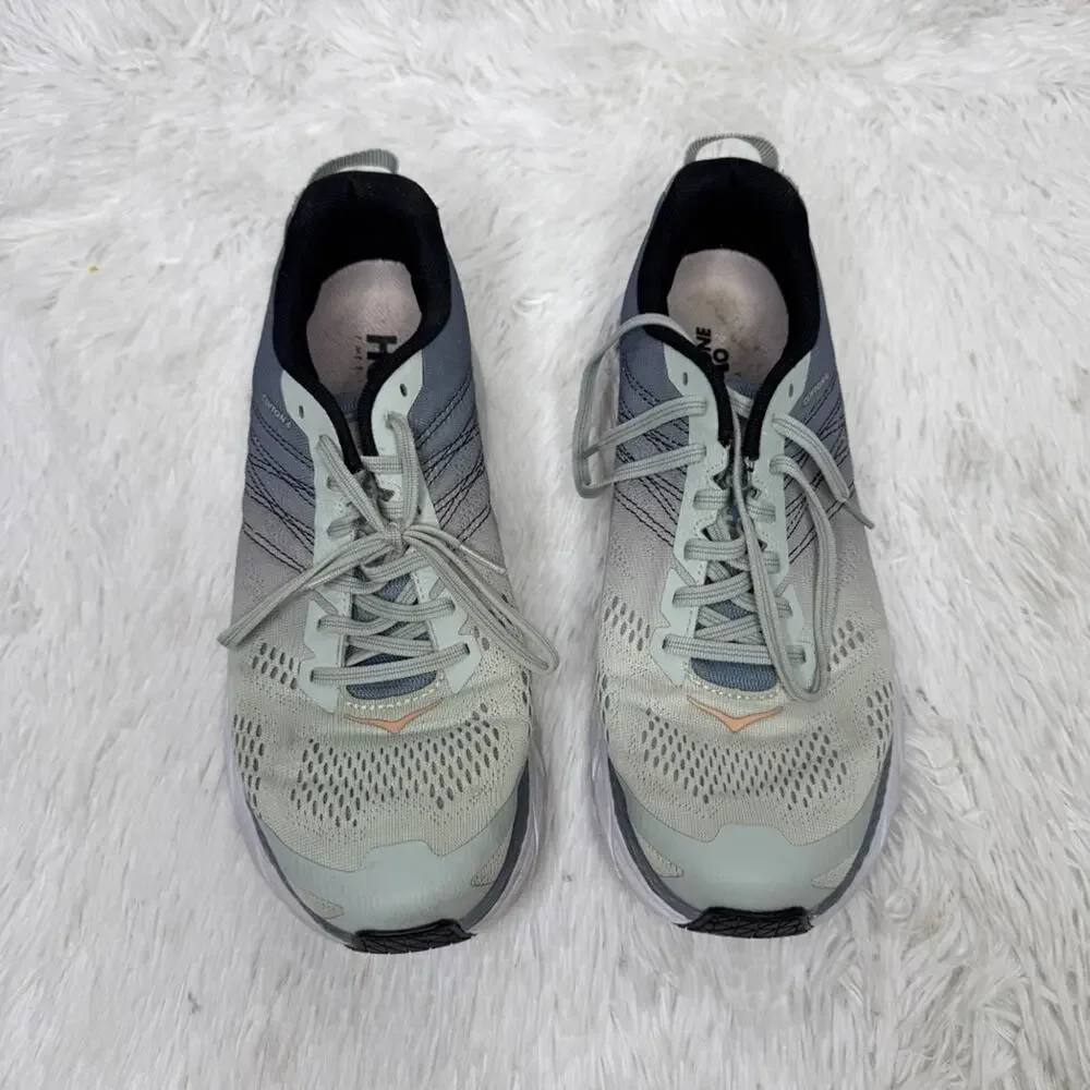 HOKA / Clifton 6 green blue lace up running sneakers / 10.5M